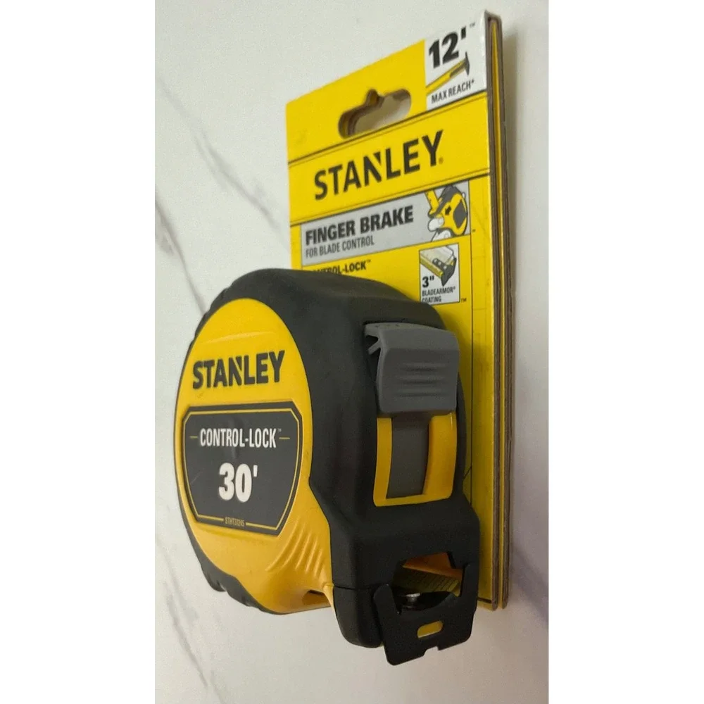 Stanley Control-Lock 30ft Tape Measure Finger Brake 12ft Reach STHT37245 New - Picture 3 of 5